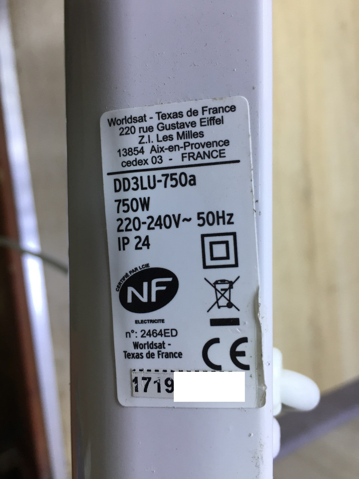 CARRERA towel rail Jupiter LCD thermostat 750 W, I32981