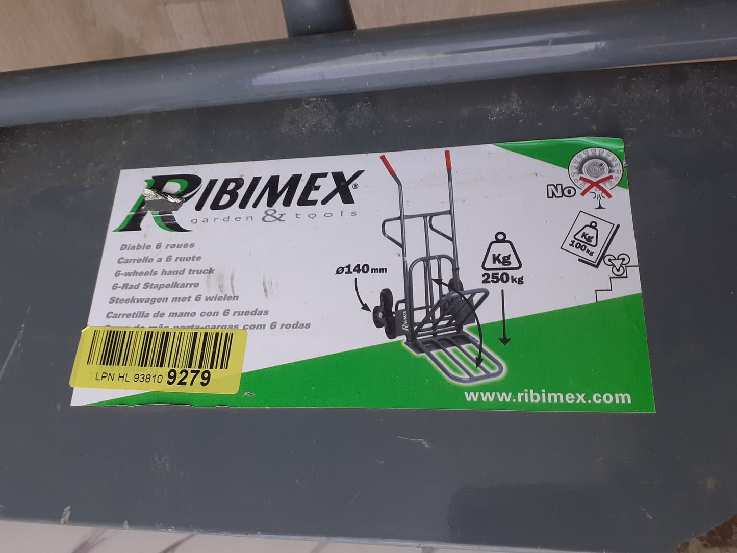 Ribitech PRCD6R trolley, 6 wheels, I18340