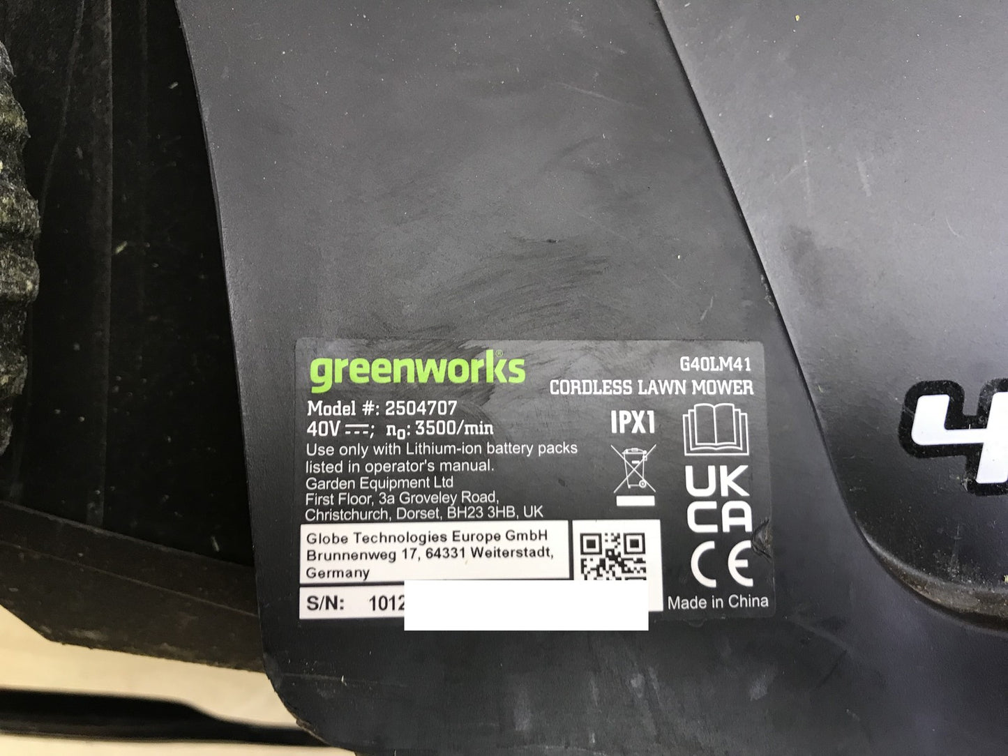 Greenworks G40LM41 Cordless Lawn Mower 2504707, 2x Batteries, 40V, up to 500m², I32943