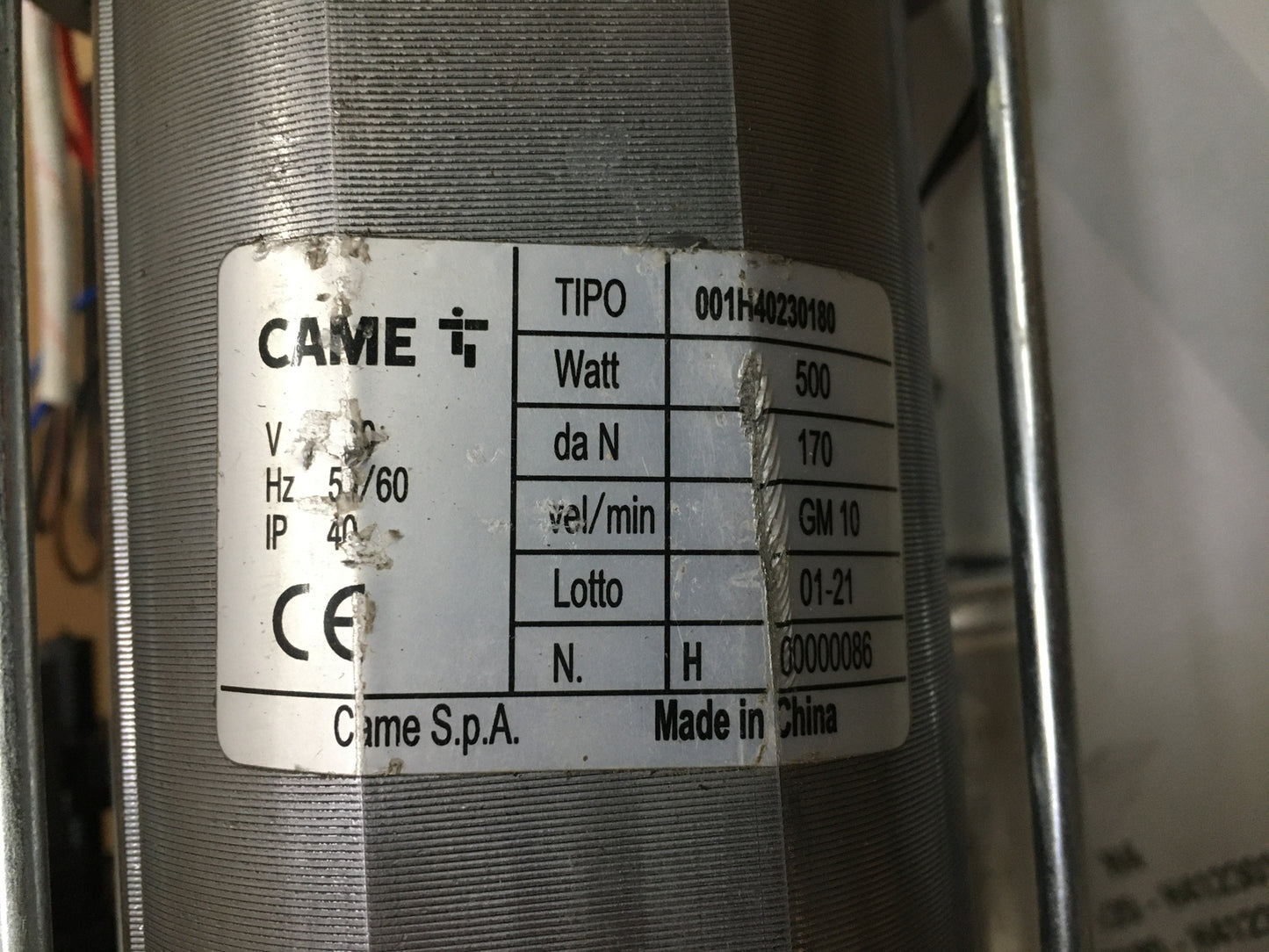 CAME Rollladenmotor 180KG, Elektrobremse und Seilzug H40230180, I07306