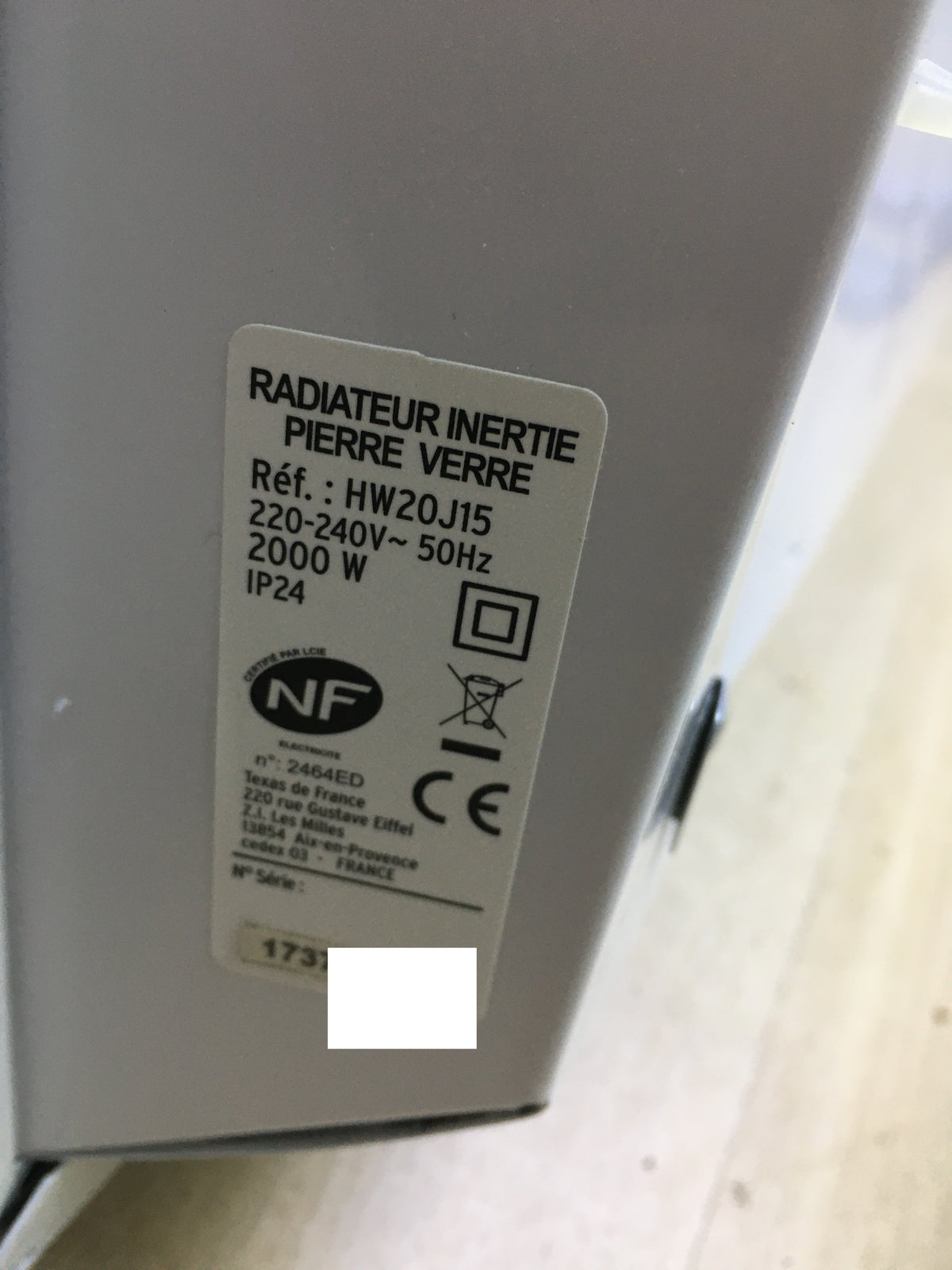 CARRERA Jarpa HW20J15 Electric Radiator, I31474