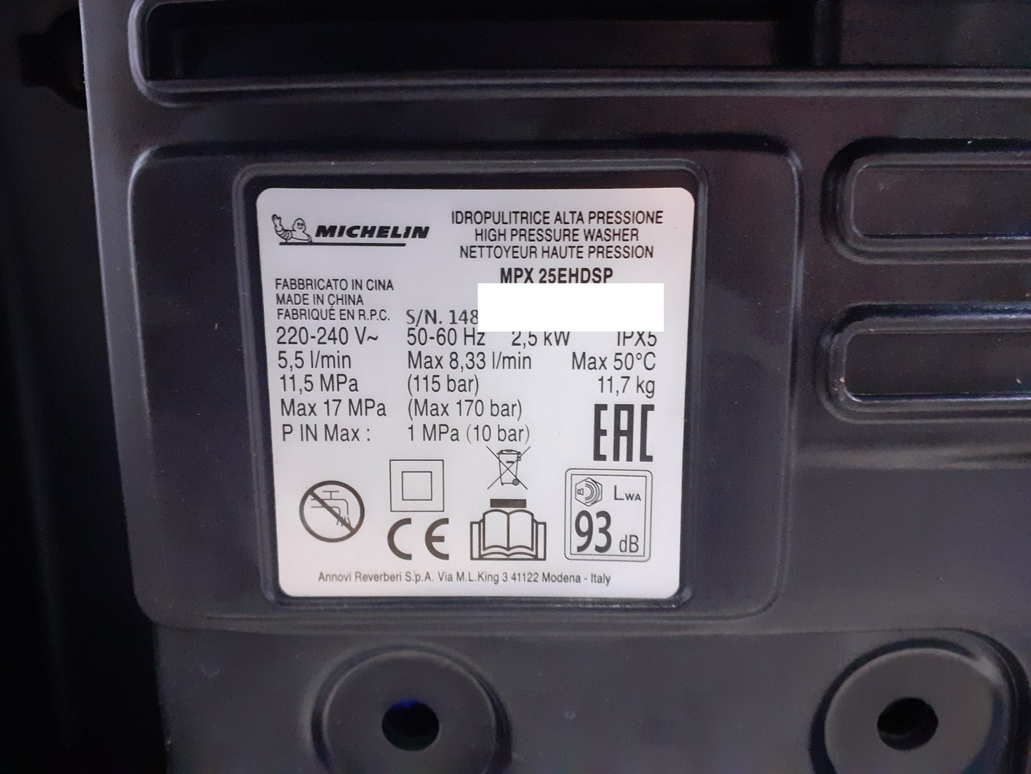 MICHELIN MPX25EHDSP Hochdruckreiniger 2500 W, I32109