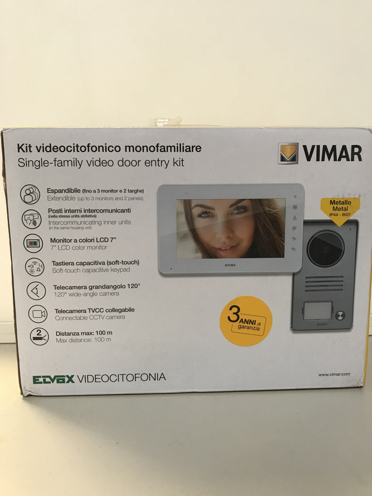 VIMAR ELVOX K40910 Videosprechenalage Set mit Monitor 7 Zoll, I32202