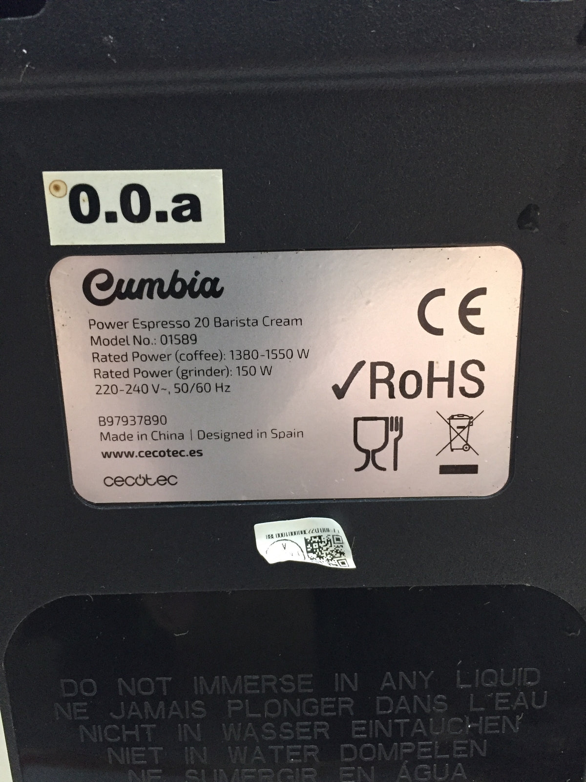 Cecotec Power Espresso 20 Barista Cream Coffee Machine (01589), I29148