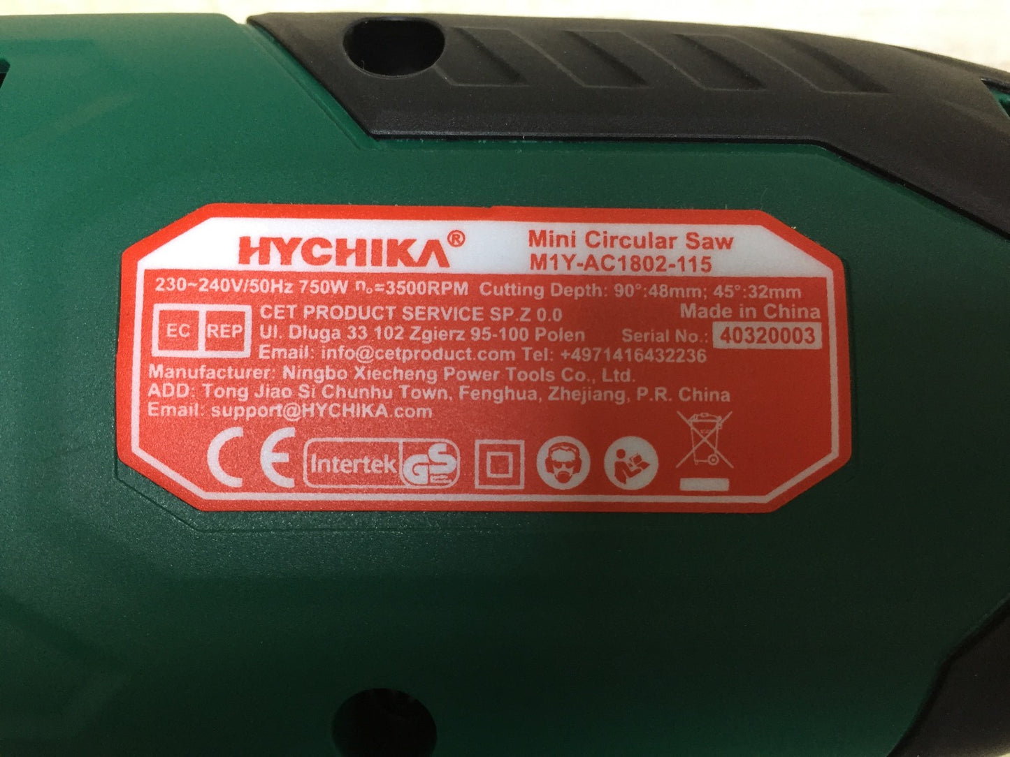 Hychika M1Y-AC1802-115 Mini Kleissäge 750W, I33695
