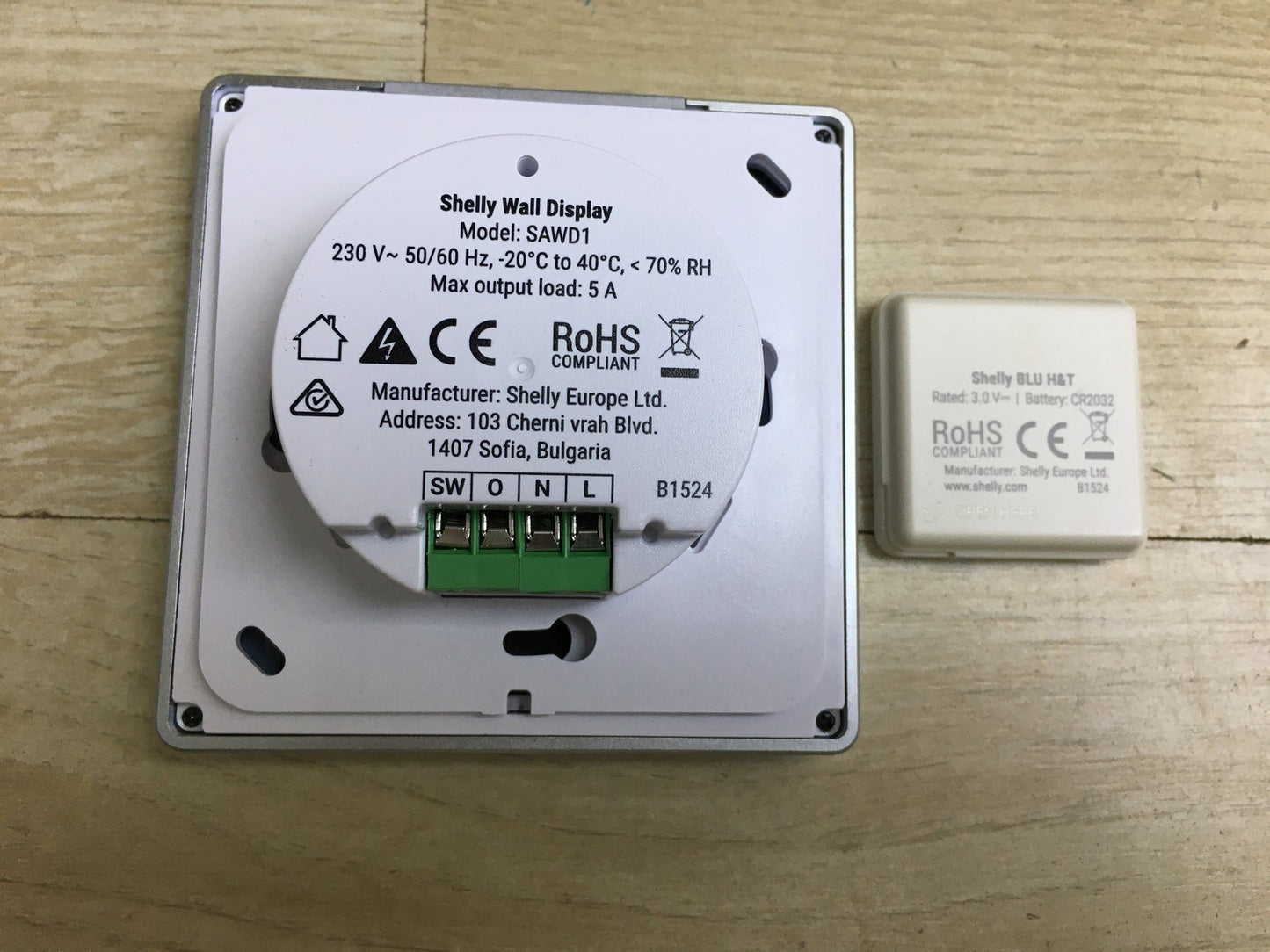 Shelly Wall Display White + Blu H&T Sensor, WiFi Smart Home, I33376