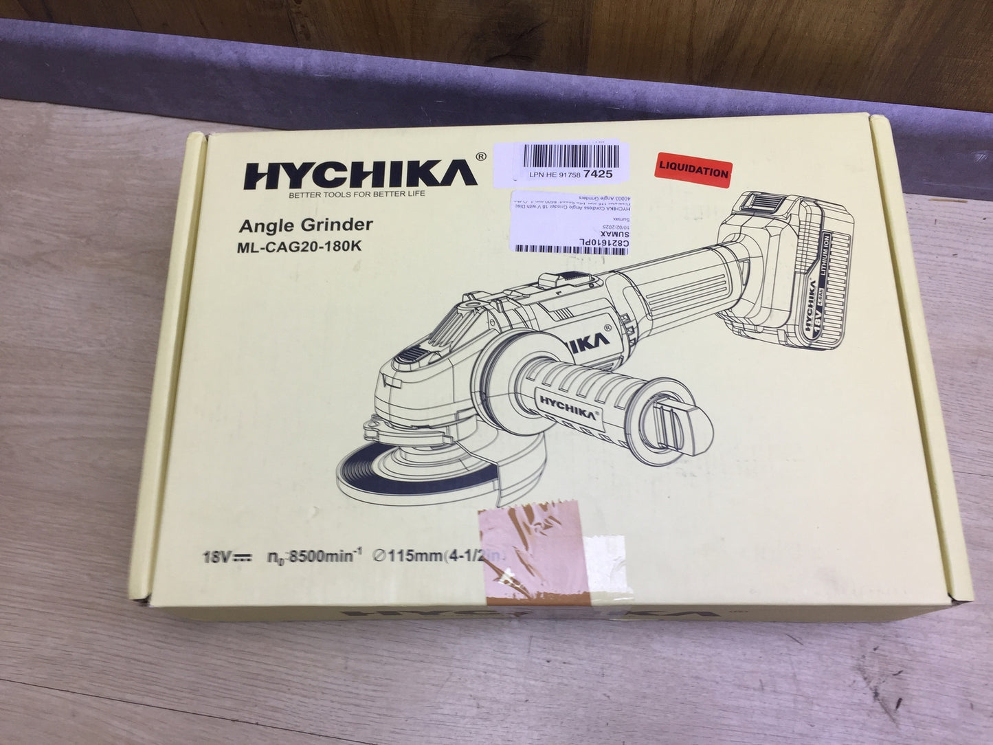 HYCHIKA AG18F Akku-Winkelschleifer, 18V, I31675