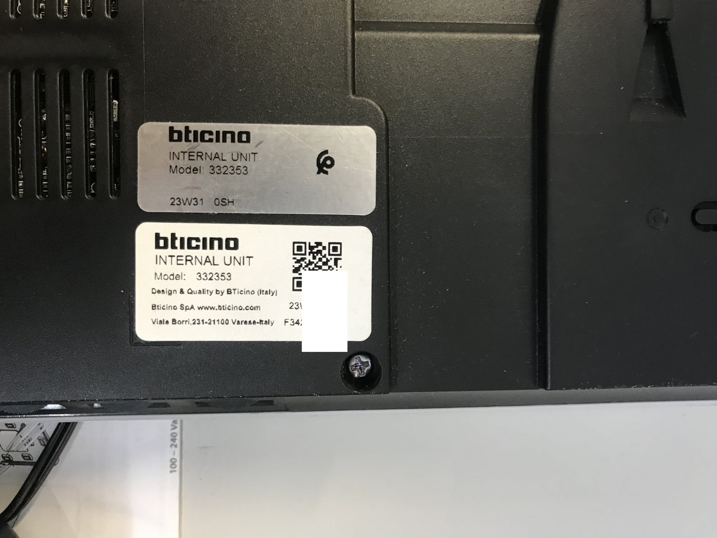 Bticino 332353 additional internal unit 7 inch for video kit intercoms, I32196