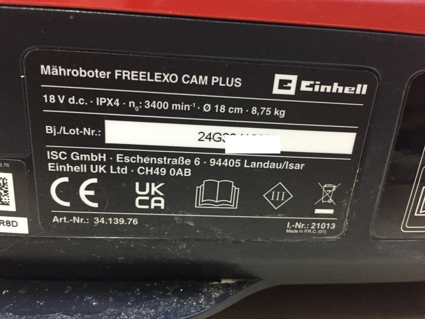 Einhell robotic lawnmower FREELEXO CAM PLUS, 18 V, for 600 m², I33541