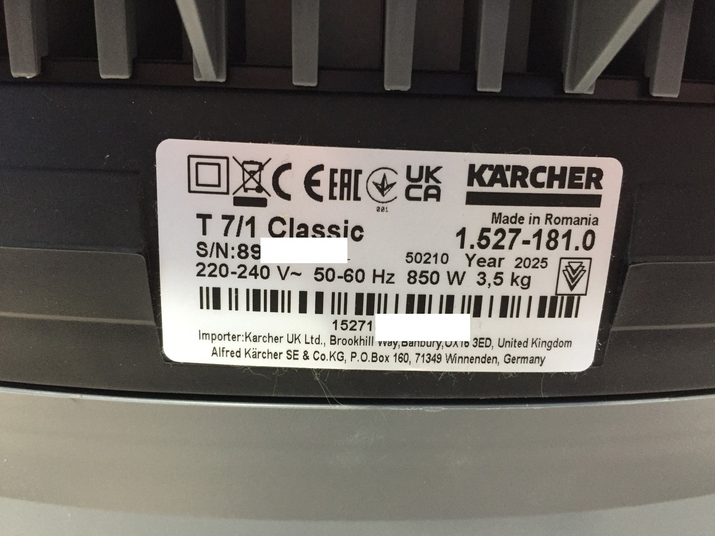 Kärcher T 7/1 Classic dry vacuum cleaner (1.527-181.0), 850W, 7L, I33486