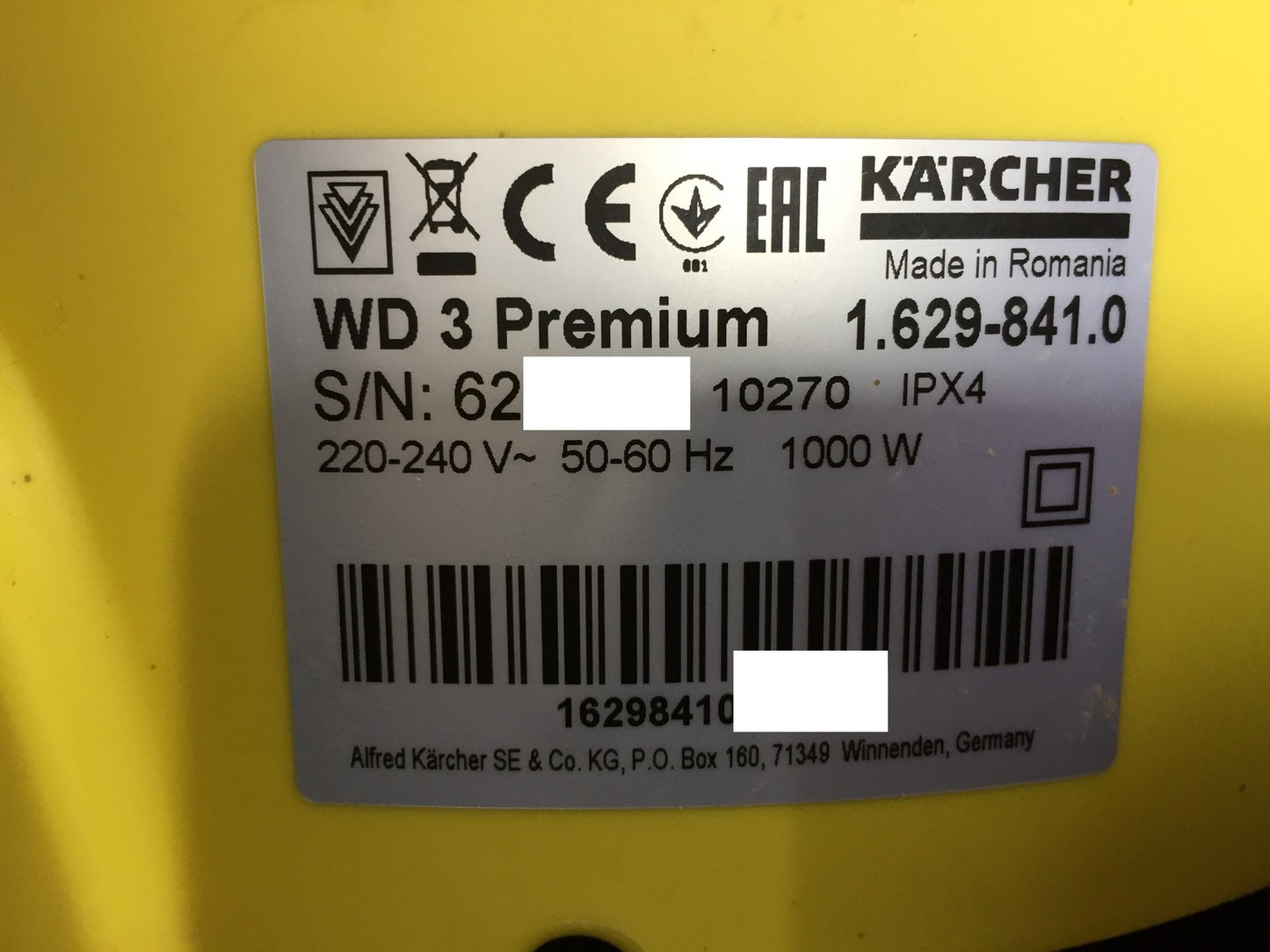 Kärcher 1.629-841.0 Multi-purpose vacuum cleaner WD 3 Premium, I33035