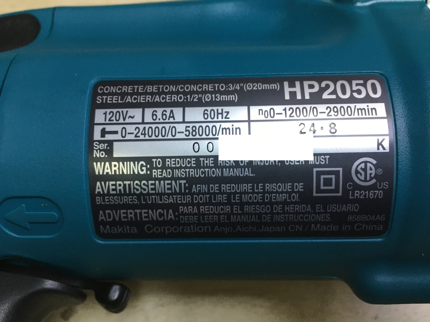Makita HP2050 Bohrhammer 120V, I30449