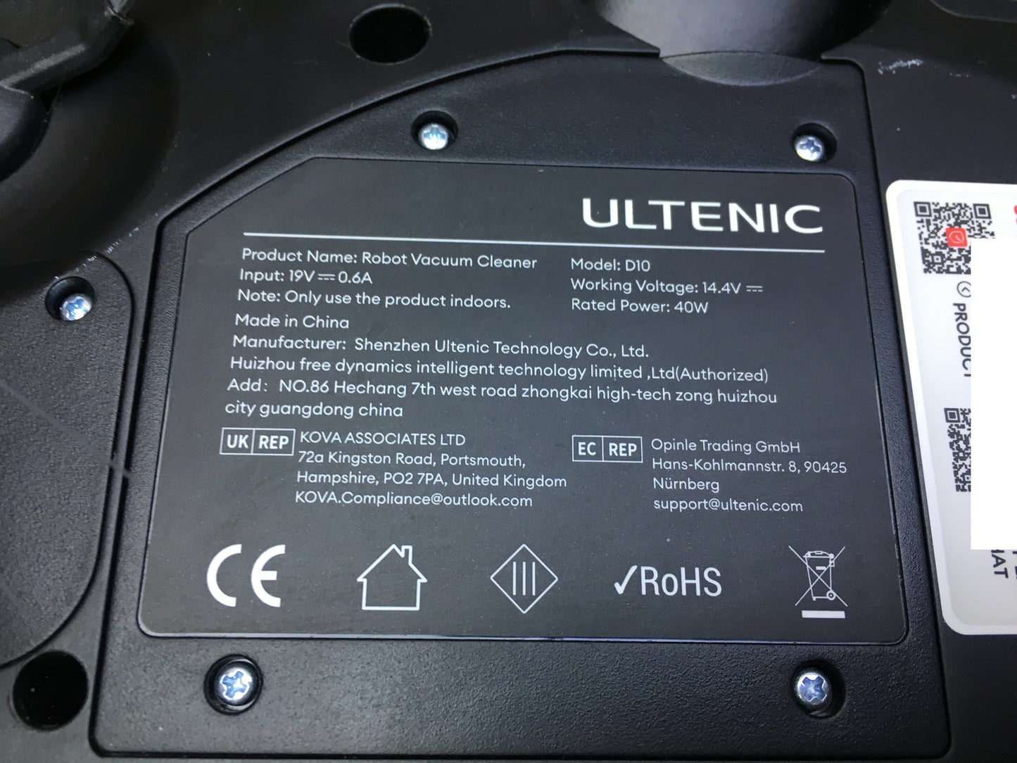 Ultenic D10 robot vacuum cleaner with mop function, I31207