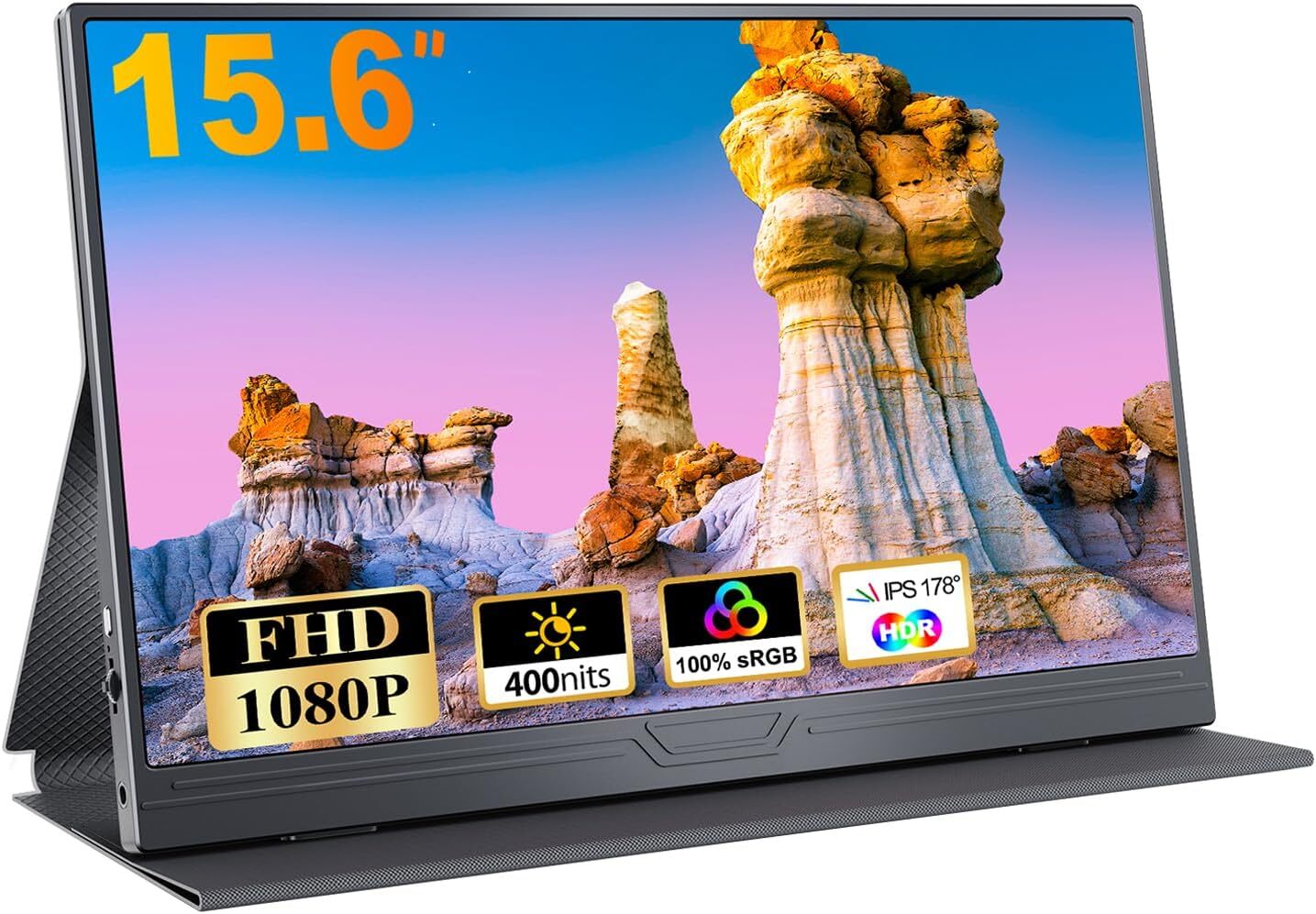 CUIUIC GS156CM2-B Portable Monitor 15.6" FHD 1920x1080 IPS HDR Mini-HDMI USB-C