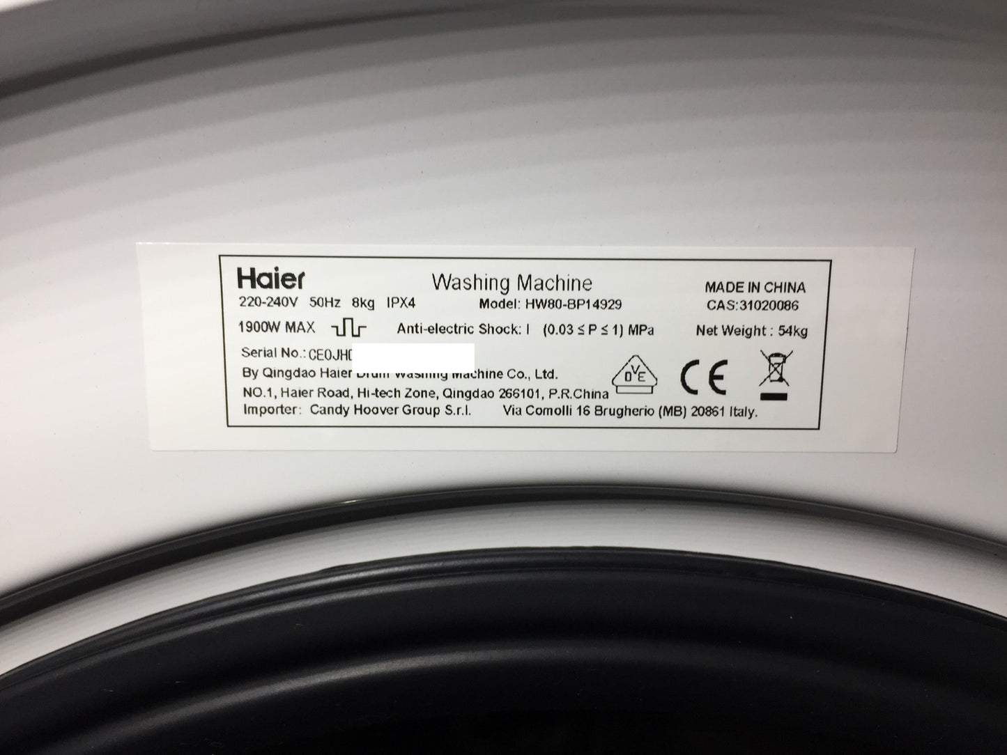 HAIER Frontlader Waschmaschiene HW80-BP14929, 8 Kg, I34351