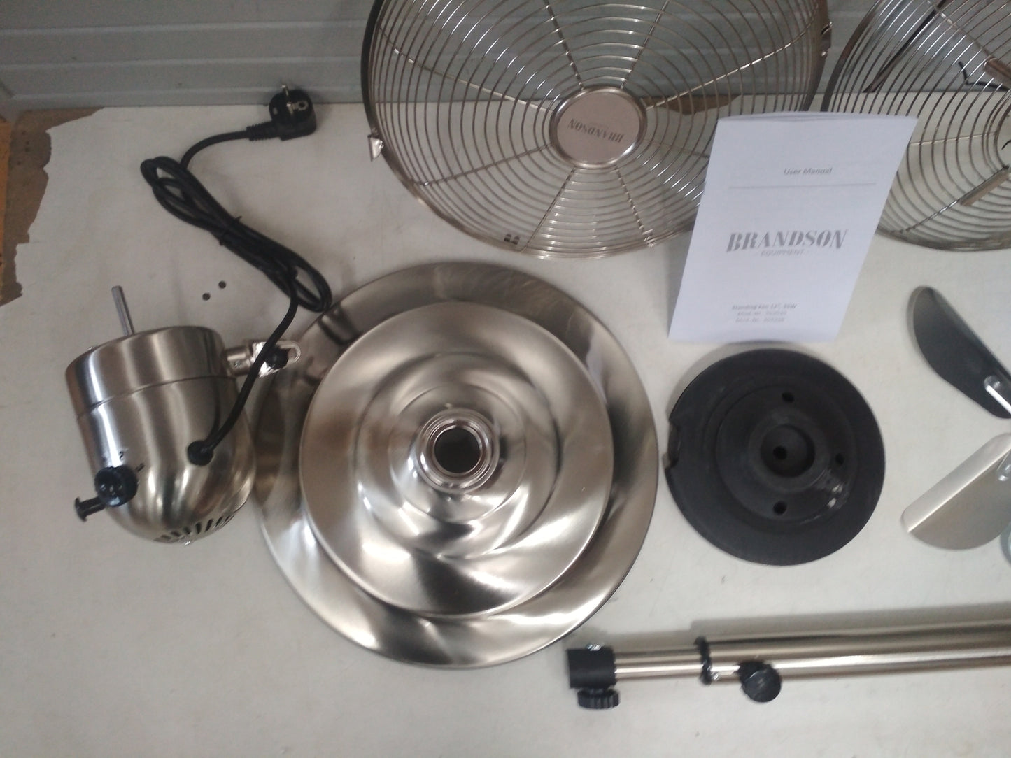 Brandson - Pedestal fan with 80° oscillation in chrome design, V09227