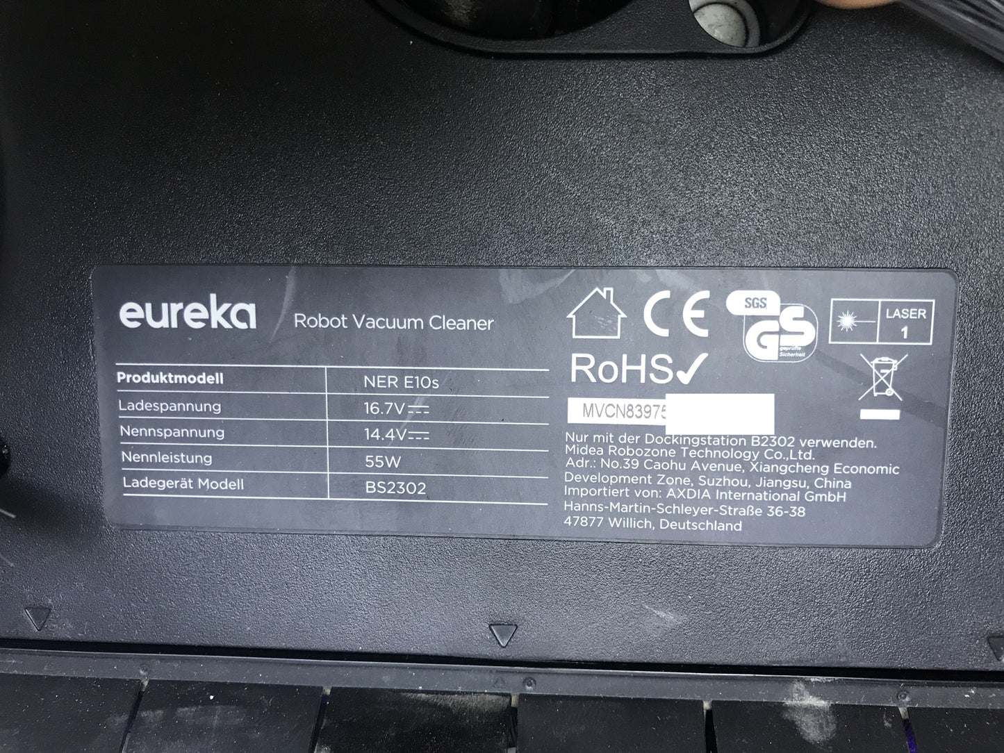 EUREKA NER E10s vacuum/mop robot with bagless vacuum station, I28979