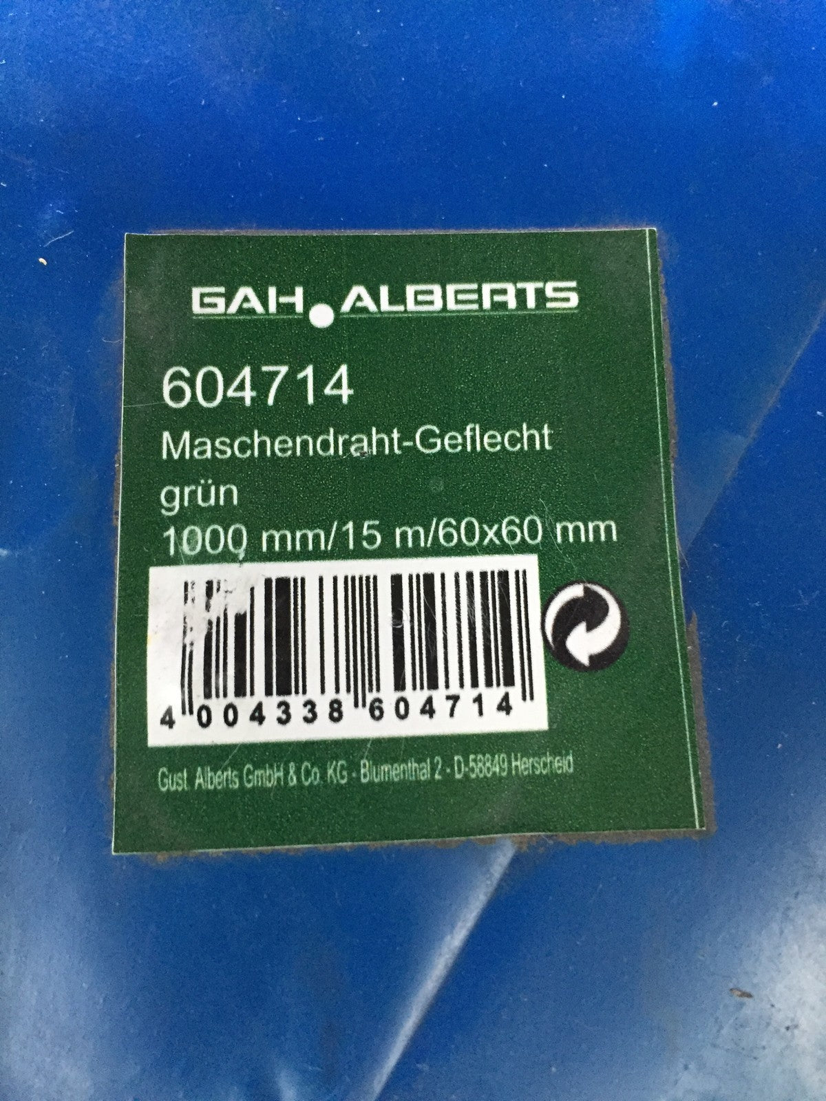 Alberts 604714 Maschendraht grün, 1000 mm Höhe, 15 m, I34110