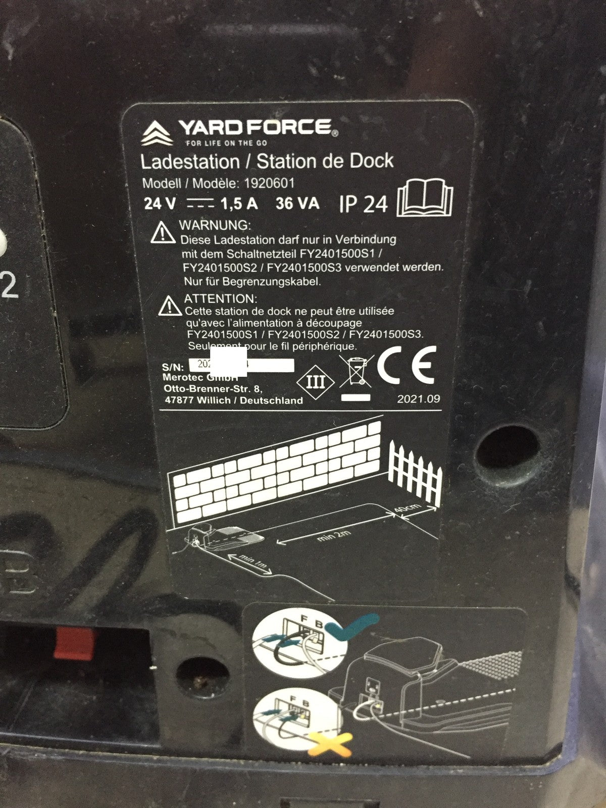 Yard Force FORCE robotic lawnmower COMPACT 300RBS up to 300 sqm, I33294