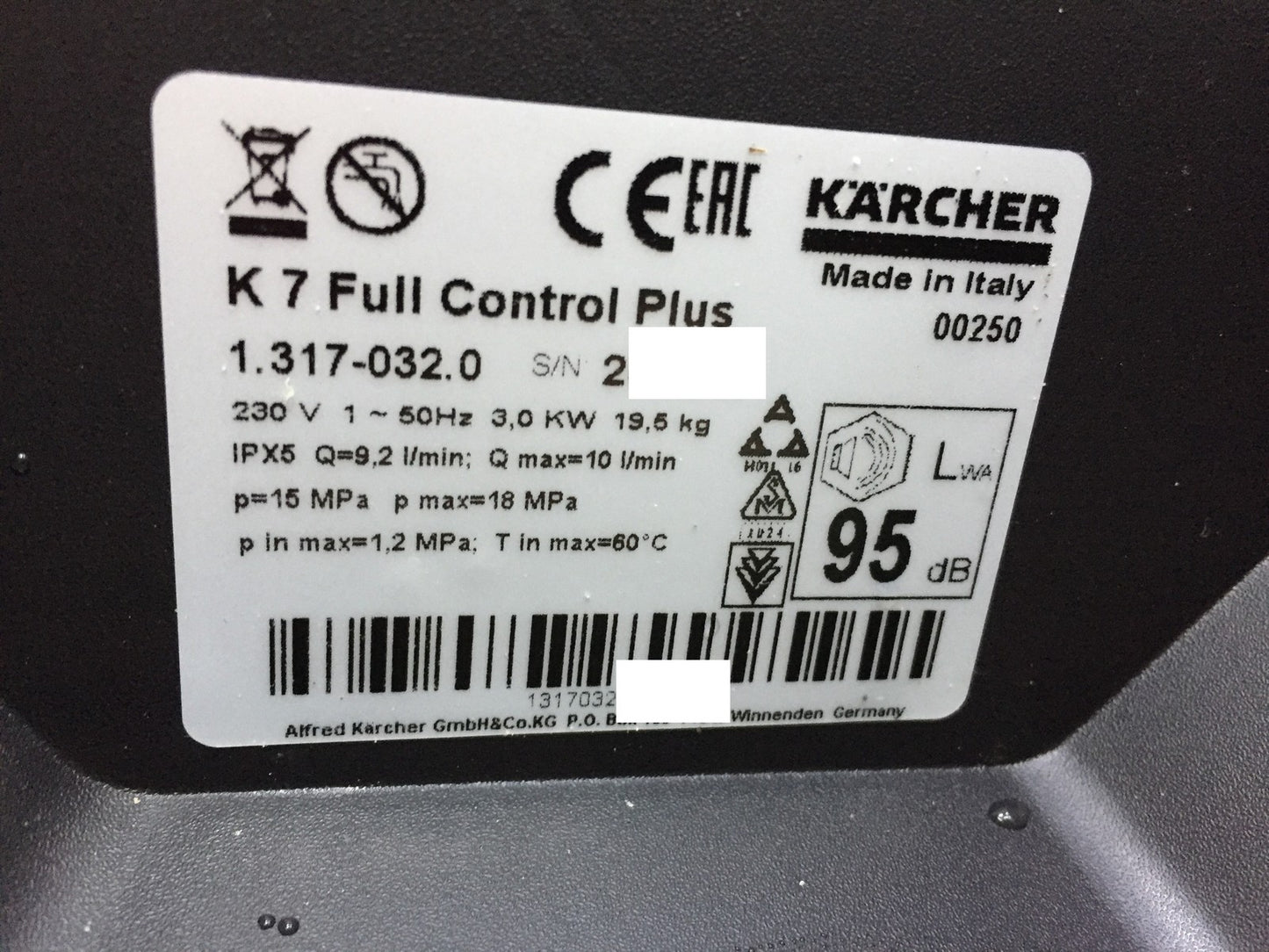 Kärcher high-pressure cleaner K 7 Full Control Plus 1.317-032.0, I33146