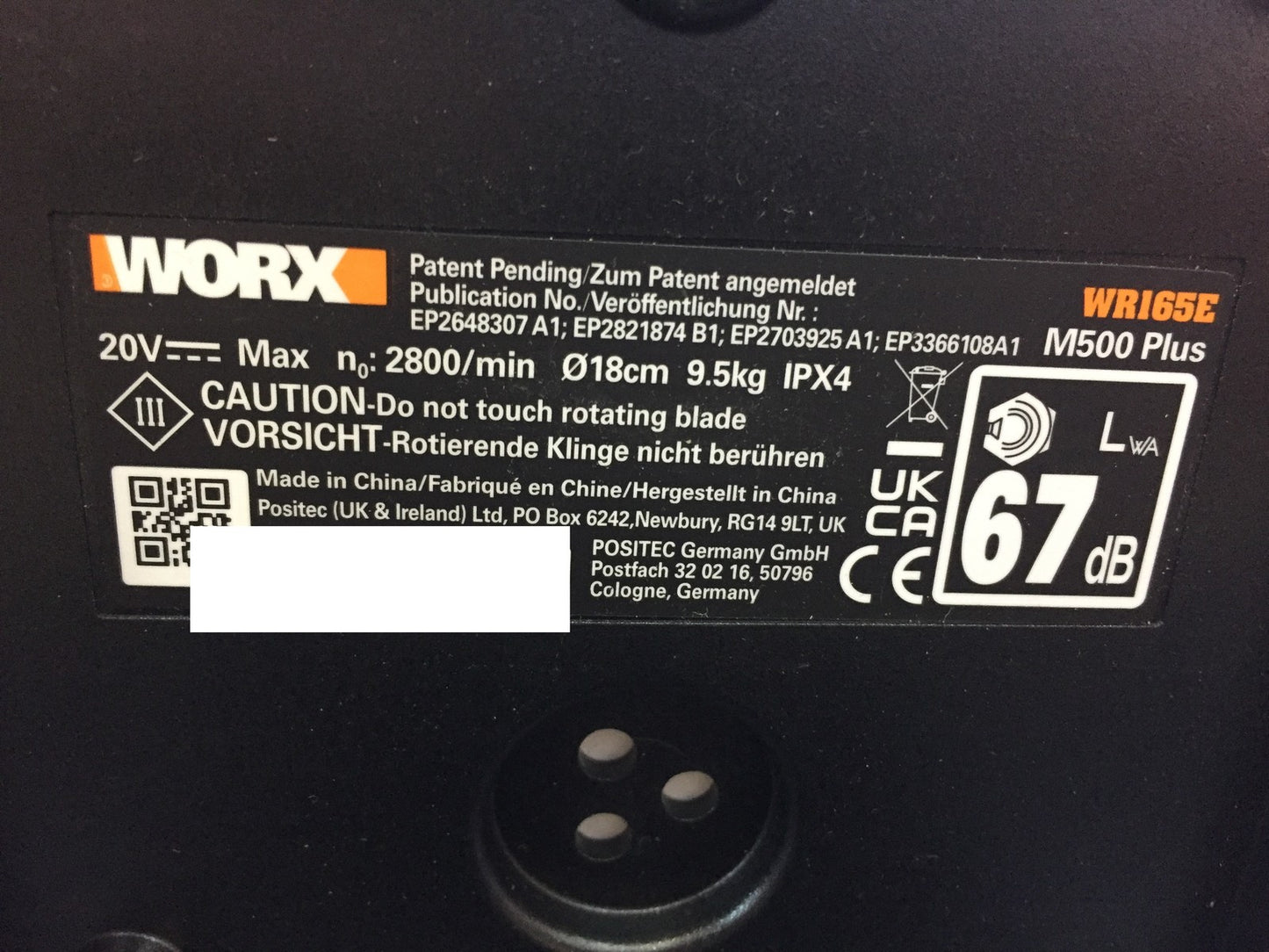 WORX Landroid M500 PLUS WR165E Robotic Lawnmower for up to 500 sqm with Wi-Fi, Bluetooth, I33098