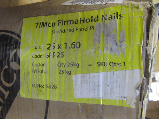 1,91 €/kg Timco spp25 Stahlstifte 25 x 1,60 – 25kg Rechnung Y05510