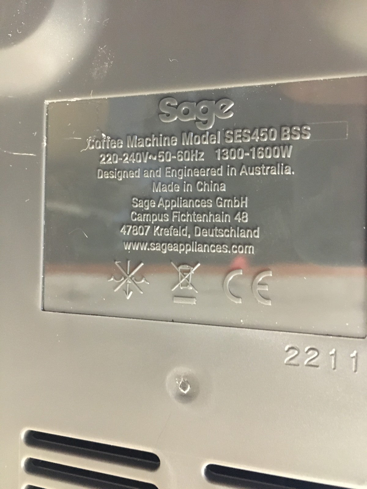 Sage SES450 Kaffeemaschine mit Milchaufschäumer, I39070