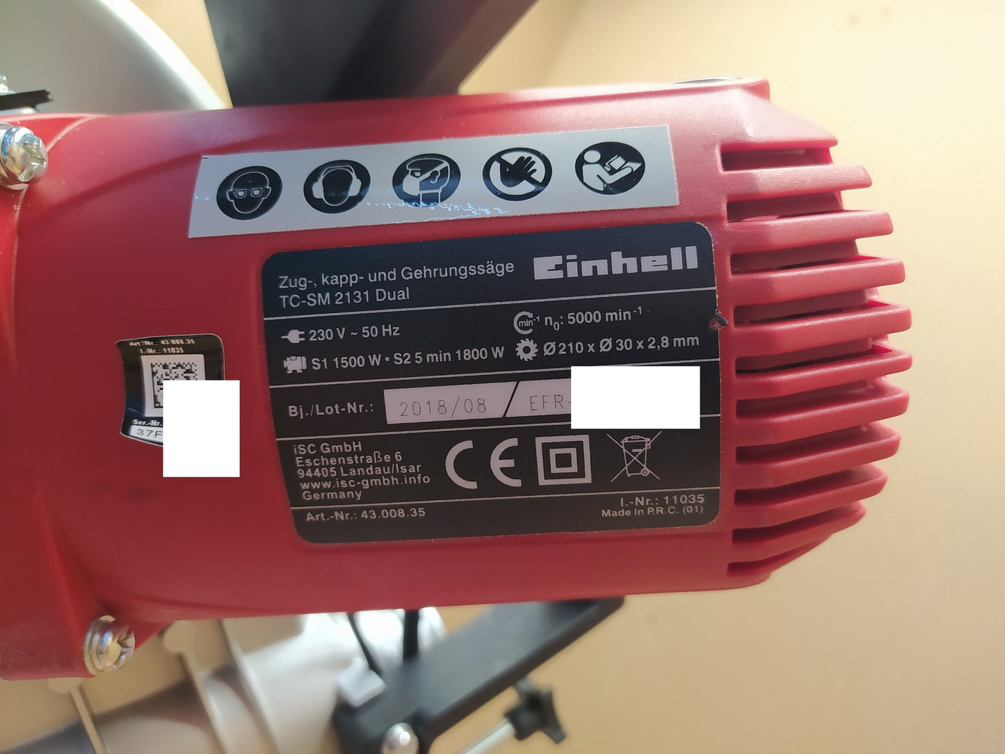 Einhell TC-SM 2131 Dual Elektro-Zug-/Kapp-/Gehrungssäge 4300835, I39149