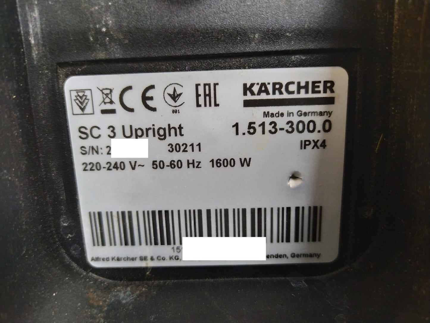 Kärcher SC3 Upright EasyFix Dampfreiniger Dampfmopp 1600W (1.513-300.0), I37680