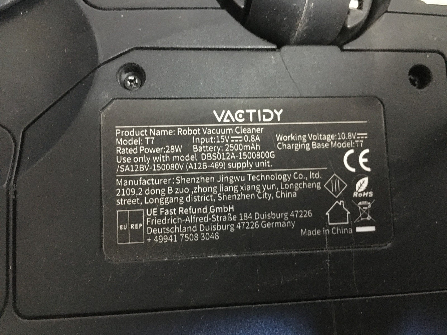 Vactidy Nimble T7 Saugroboter mit Wischfunktion 2 in 1, I35754