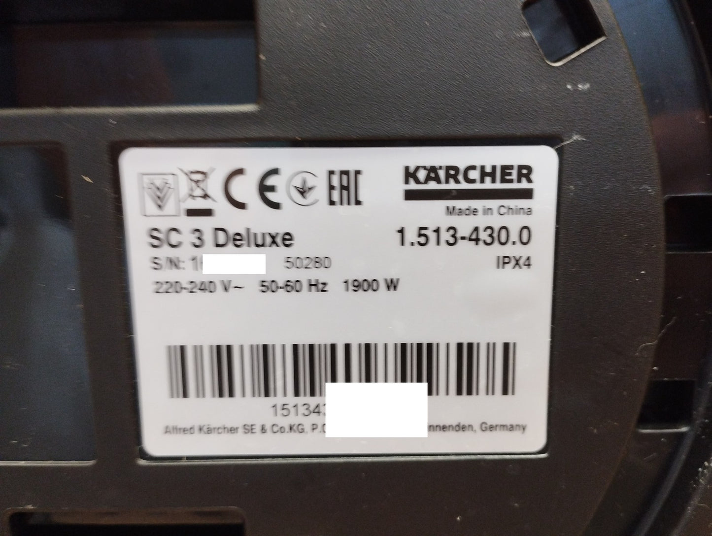 Kärcher SC 3 Deluxe Dampfreiniger 1.513-430.0, 1900W, I39804