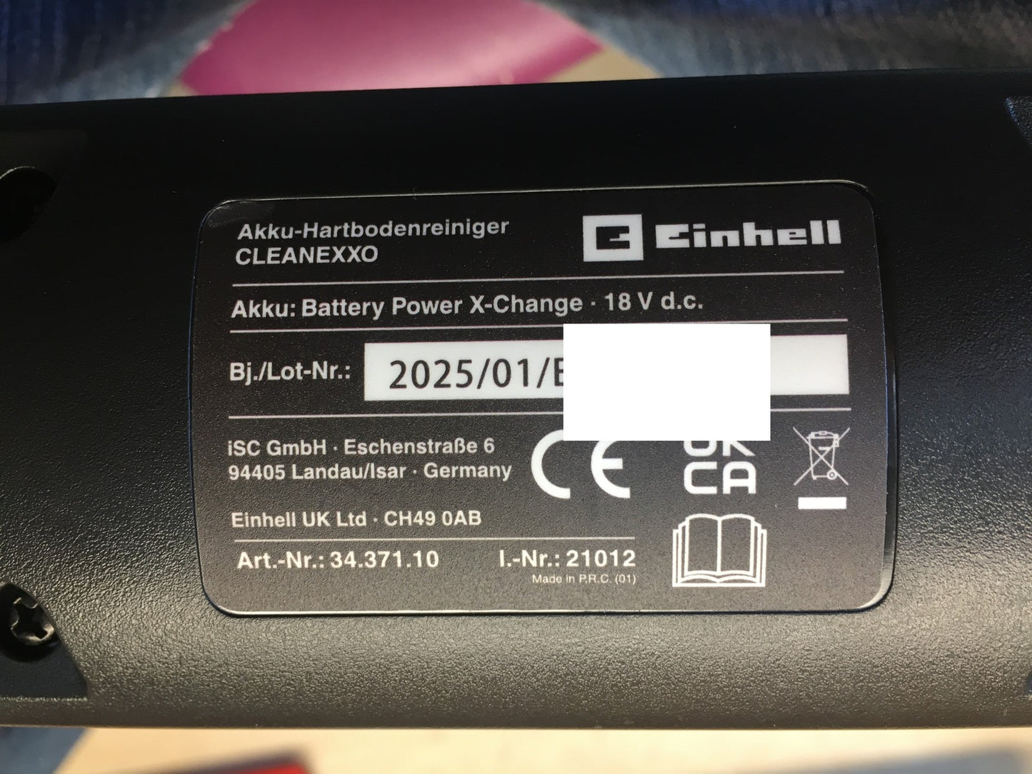 Einhell Akku-Hartbodenreiniger CLEANEXXO Solo, 18 V, 290 mm Bürstenwalze, I38388