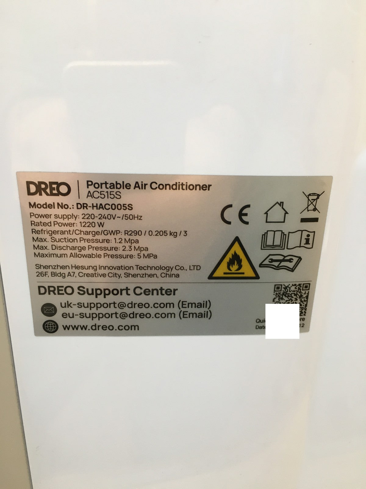 Dreo AC515S Tragbare Klimaanlage, 10.000 BTU, EEK:A, I37758