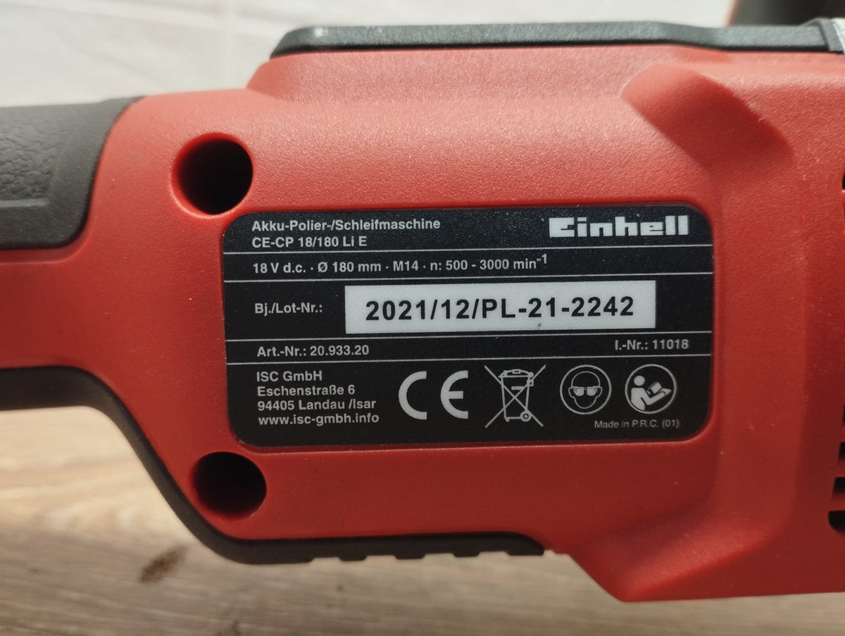 Einhell Akku-Polier-/Schleifmaschine CE-CP 18/180 Li E Solo