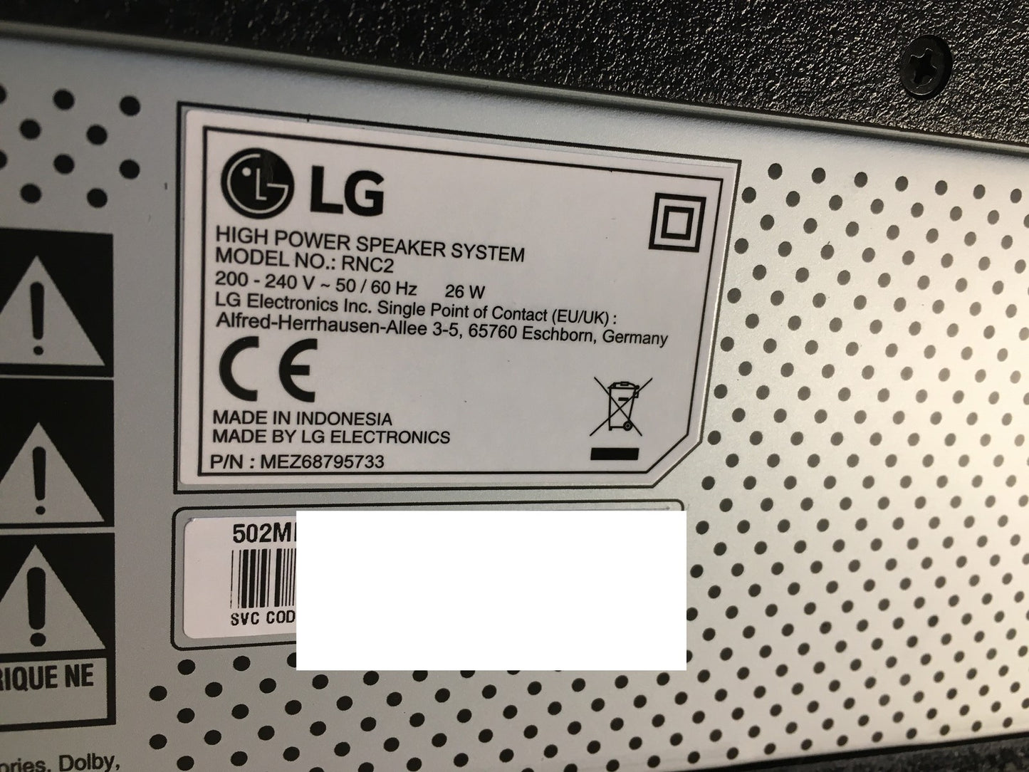 LG XBOOM RNC2 1-Wege-Soundsystem mit 2 Lautsprechern, I36698