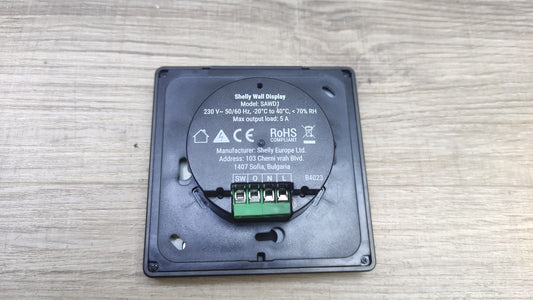 Shelly Wall Display ohne Blu H&T Sensor Schwarz, I40540