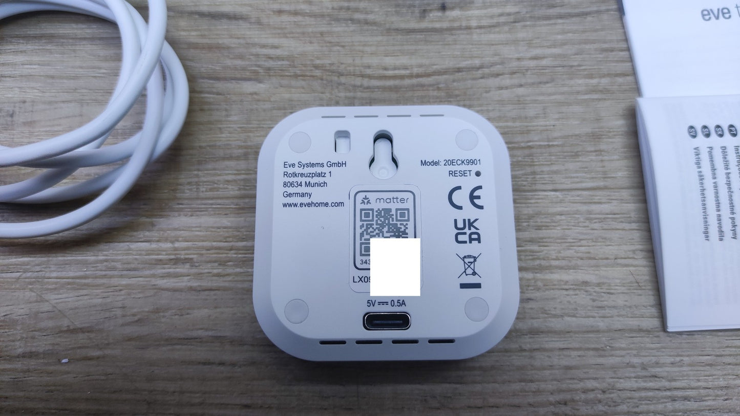 Eve Thermo Control (Matter) Temperatursensor und -regler 20ECK9901, I36905