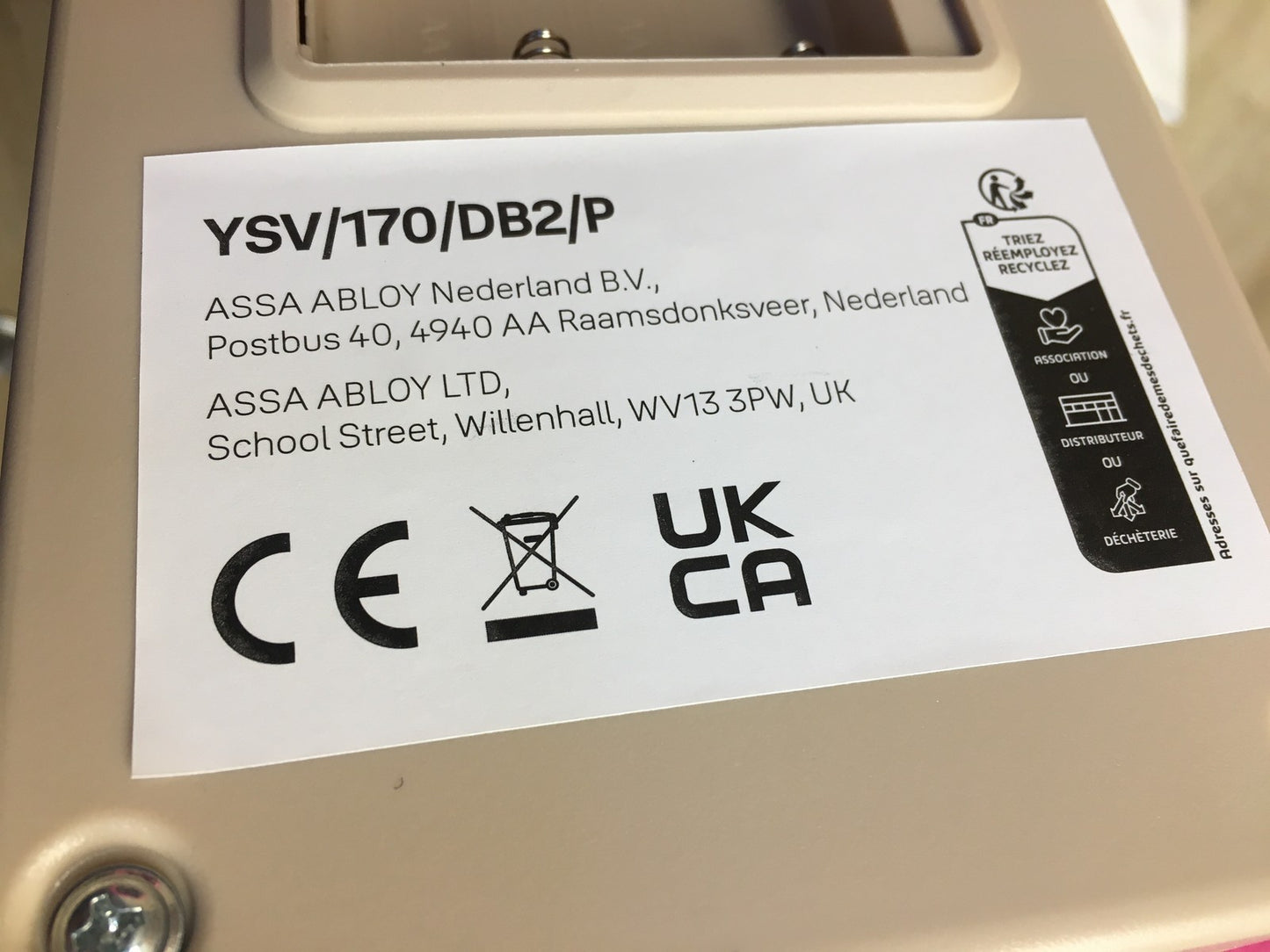 Yale Elektronischer Tresor YSV/170/DB2/P, Rosa, I37970