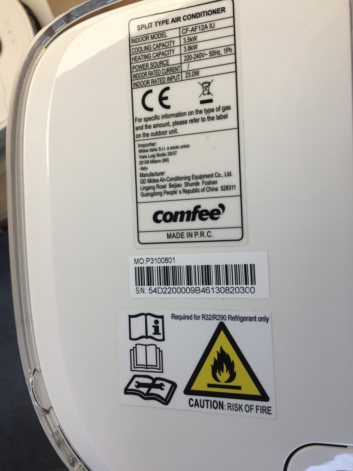 Comfee CF-AF12A IU Klimagerät Inneneinheit 12000 BTU EEK: A++ I39374
