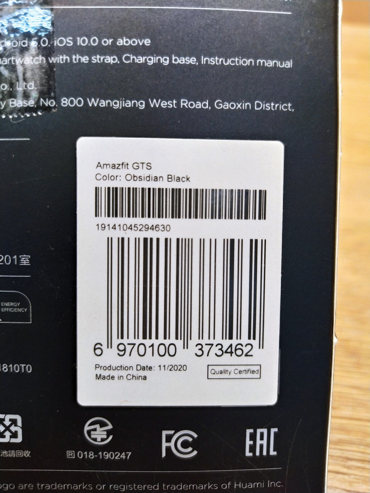 AMAZFIT GTS Smartwatch, Obsidian Black, I39354