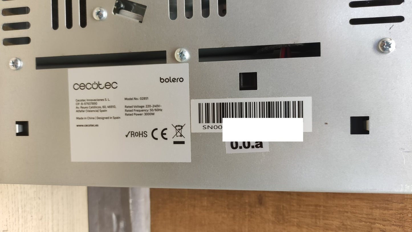 Cecotec Bolero Glaskeramik-Kochfeld 2 Zonen (02851), 16/20 cm, 3000W, I39655