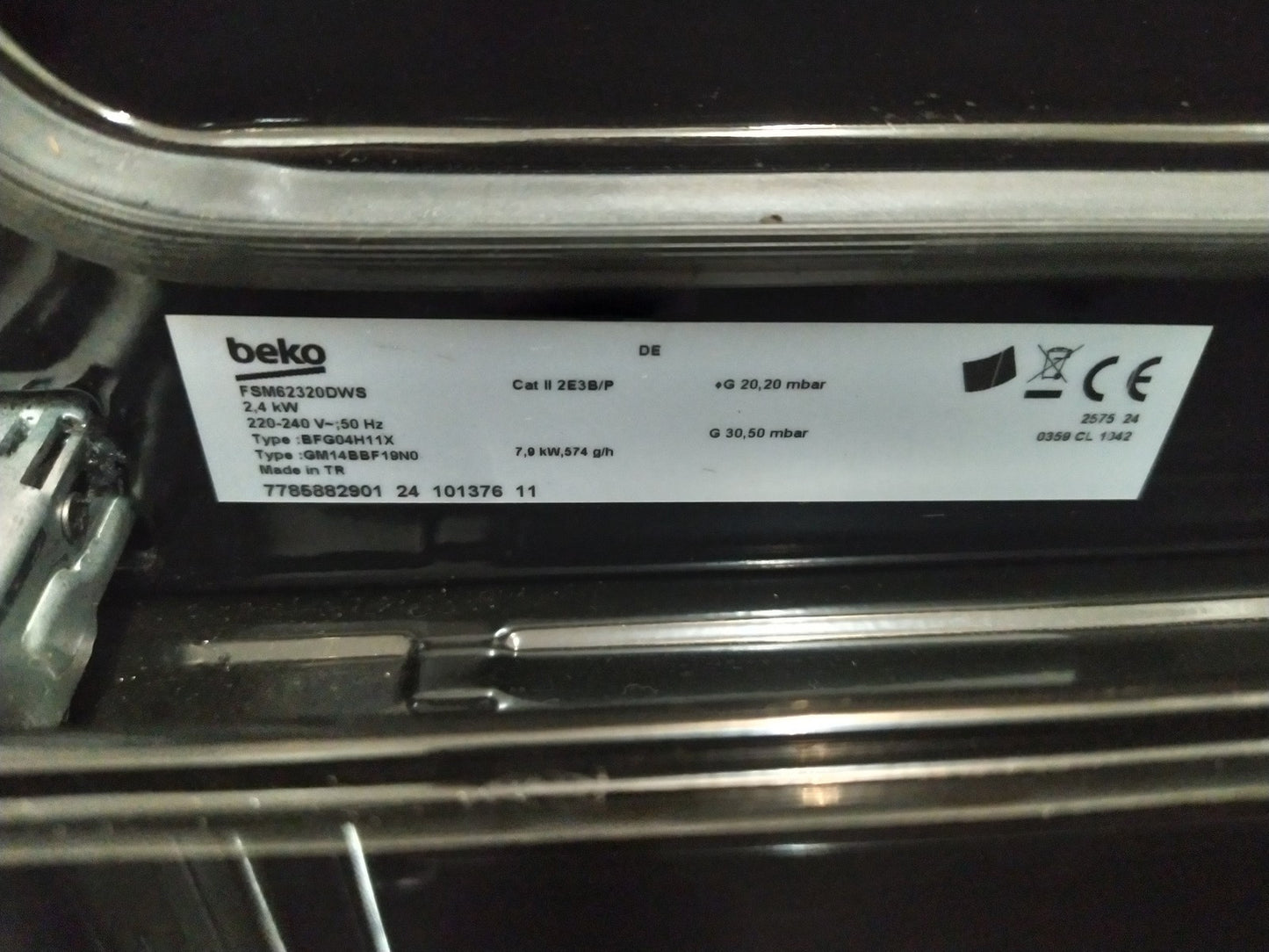 Beko FSM62320DWS freistehender Herd mit Gas-Kochfeld, EEK:A, I34558