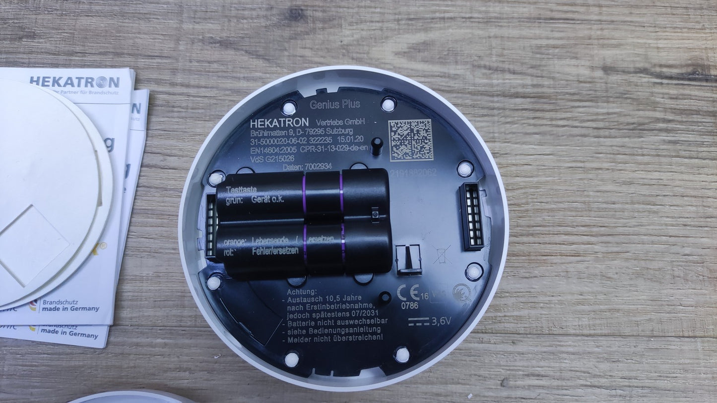 Hekatron Genius Plus Brandmelder (31-5000020-06-02) mit Batterien, I36167