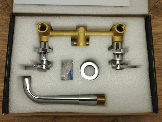 SUMERAIN SE1386CI Waschtischarmatur Chrom, Wasserhahn, Wandmontage