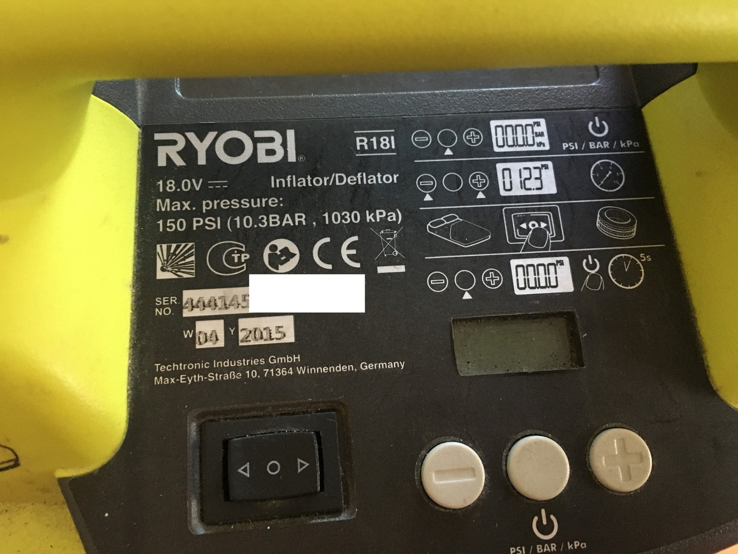 Ryobi R18I-0 Akku-Kompressor Druckluftkompressor SOLO 5133001834, I39936