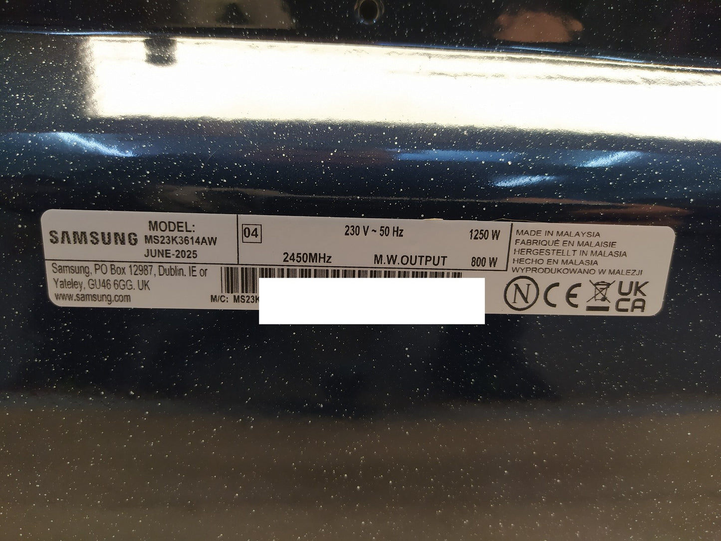 Samsung MS23K3614AW Mikrowelle 23L 800W, I38006