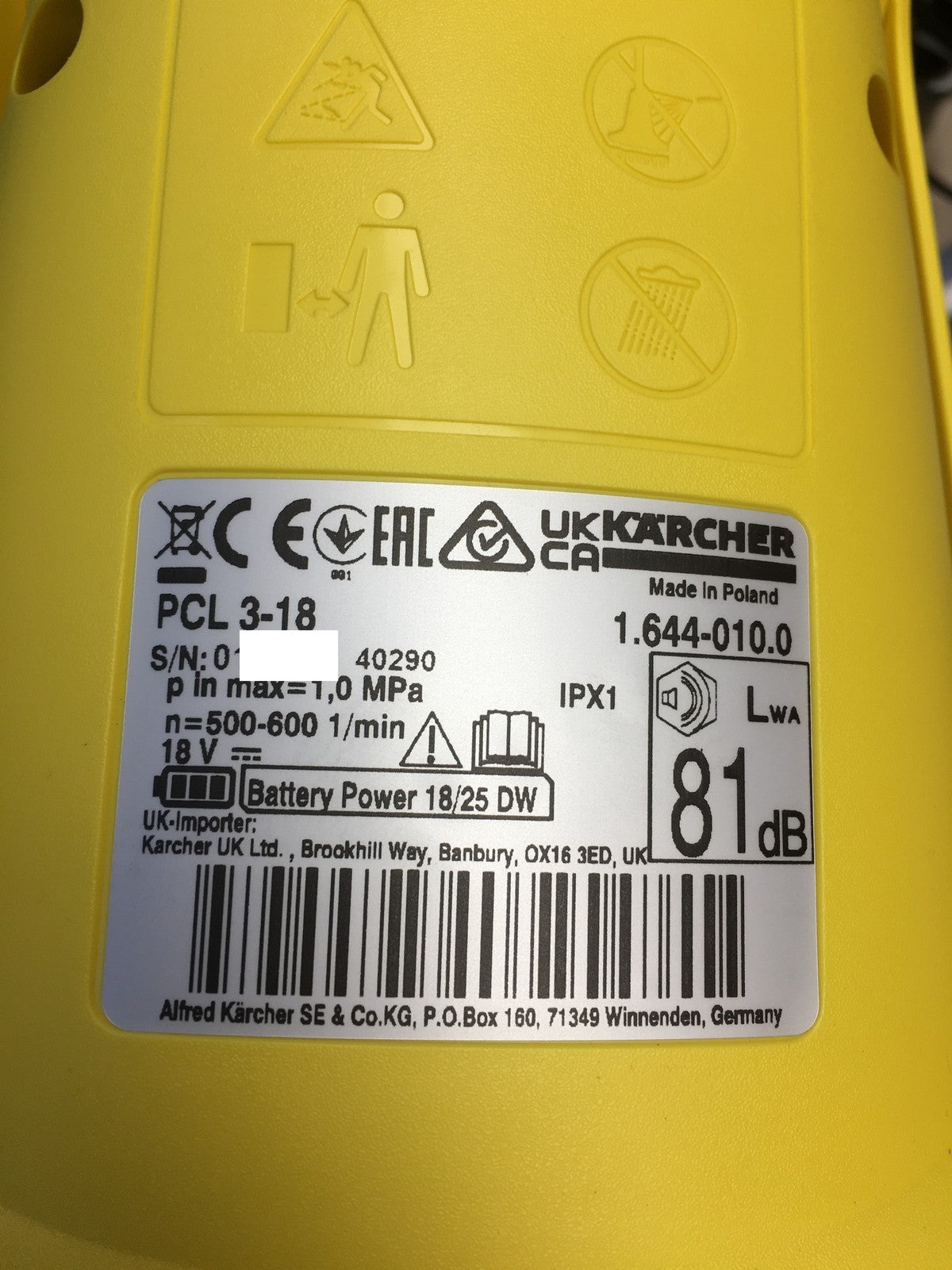 Kärcher 1.644-010.0 Akku-Terrassenreiniger PCL 3-18 solo, I40771