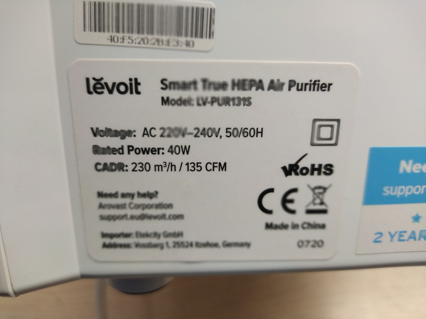 Levoit LV-PUR131S Hepa Air Purifier Luftreiniger, I35786