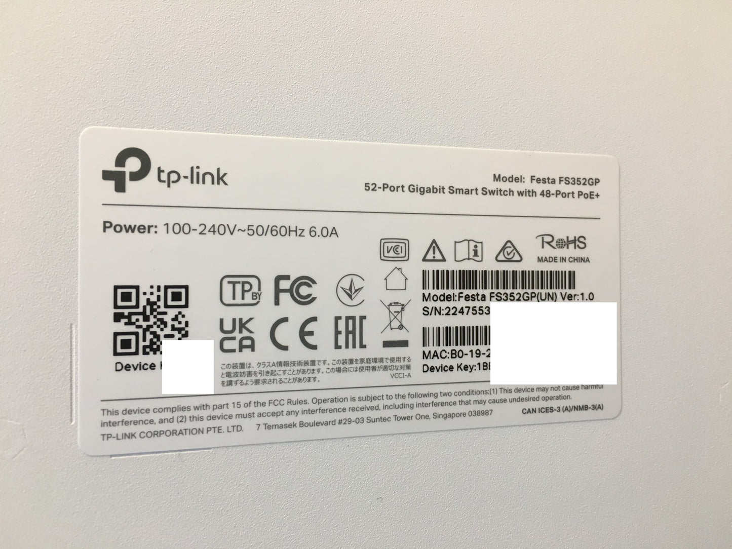 TP-Link Festa FS352GP 52-Port Gigabit Switch, I36678