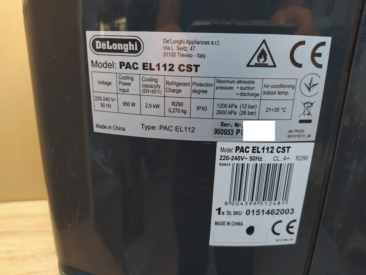 DeLonghi Pinguino PAC EL112 CST Klimaanlage 11.000 BTU/h EEK: A+, I39353